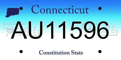 AU11596 Connecticut License Plate