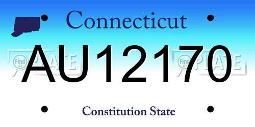 AU12170 Connecticut License Plate