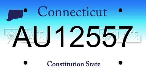 AU12557 Connecticut License Plate