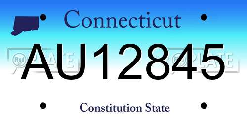 AU12845 Connecticut License Plate