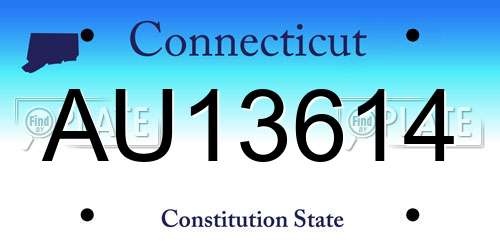 AU13614 Connecticut License Plate
