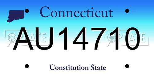 AU14710 Connecticut License Plate