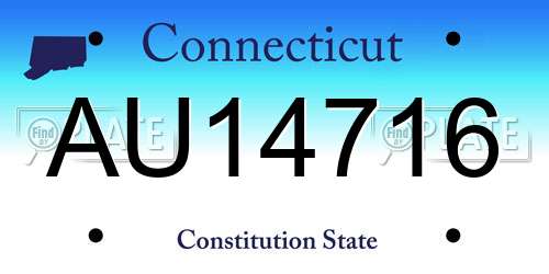 AU14716 Connecticut License Plate