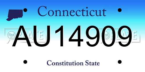 AU14909 Connecticut License Plate