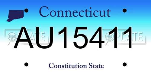 AU15411 Connecticut License Plate