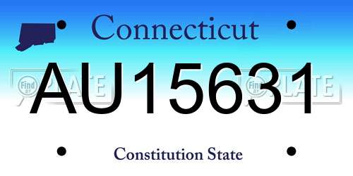 AU15631 Connecticut License Plate