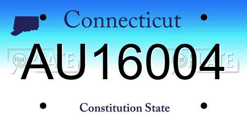 AU16004 Connecticut License Plate