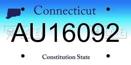 AU16092 Connecticut License Plate