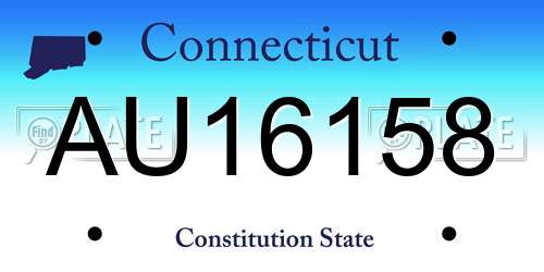 AU16158 Connecticut License Plate