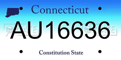 AU16636 Connecticut License Plate