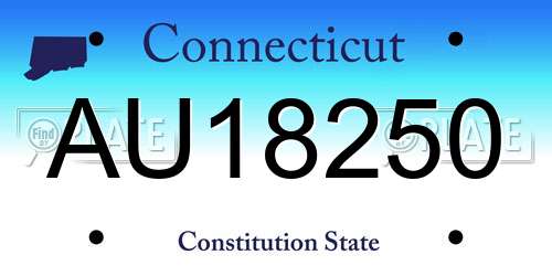 AU18250 Connecticut License Plate