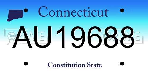 AU19688 Connecticut License Plate
