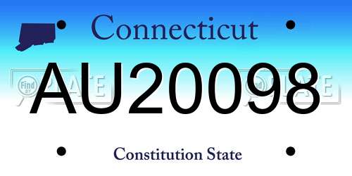 AU20098 Connecticut License Plate