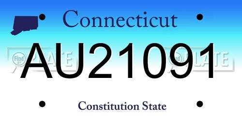 AU21091 Connecticut License Plate