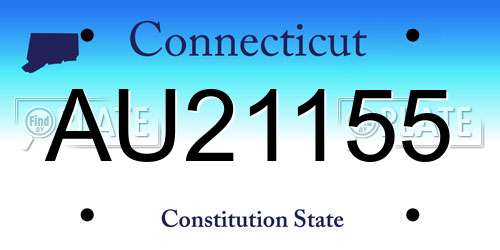 AU21155 Connecticut License Plate