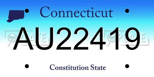 AU22419 Connecticut License Plate