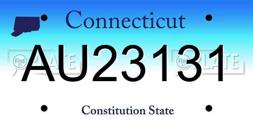 AU23131 Connecticut License Plate