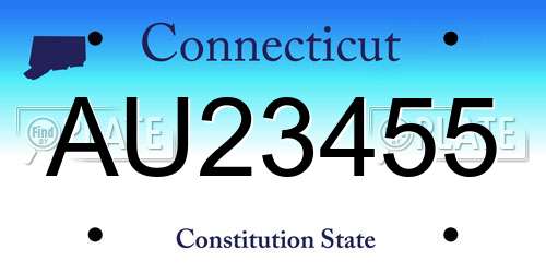 AU23455 Connecticut License Plate