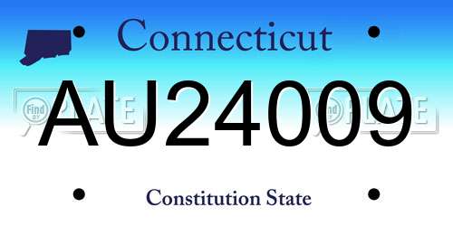 AU24009 Connecticut License Plate