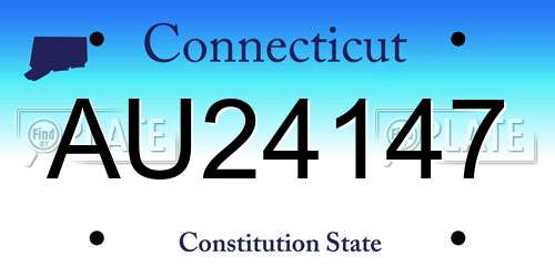 AU24147 Connecticut License Plate