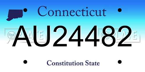 AU24482 Connecticut License Plate