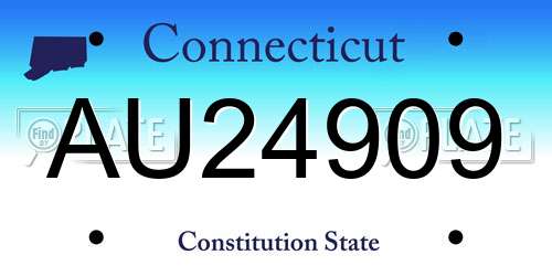 AU24909 Connecticut License Plate