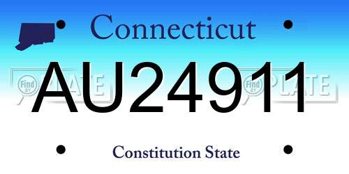 AU24911 Connecticut License Plate