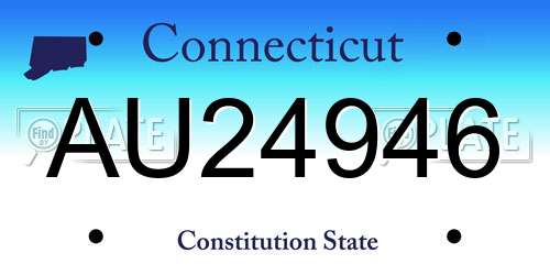 AU24946 Connecticut License Plate