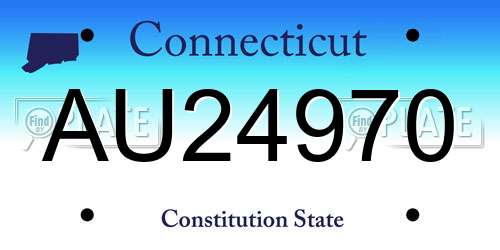 AU24970 Connecticut License Plate
