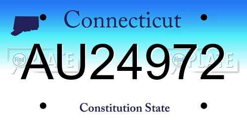 AU24972 Connecticut License Plate