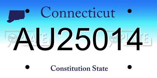AU25014 Connecticut License Plate