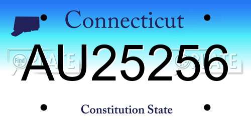 AU25256 Connecticut License Plate