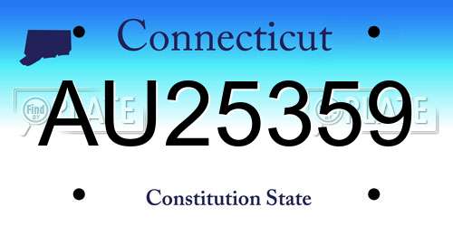 AU25359 Connecticut License Plate
