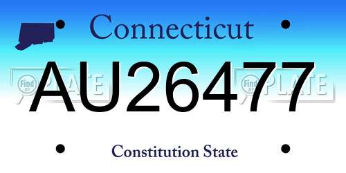 AU26477 Connecticut License Plate