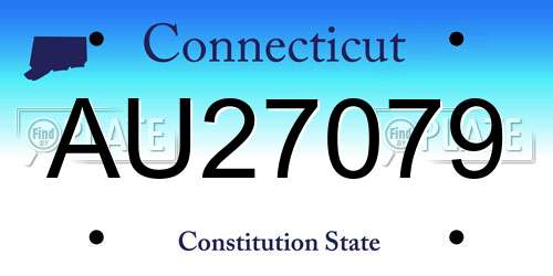 AU27079 Connecticut License Plate