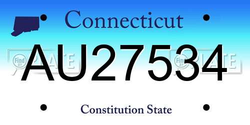 AU27534 Connecticut License Plate