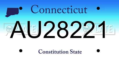 AU28221 Connecticut License Plate