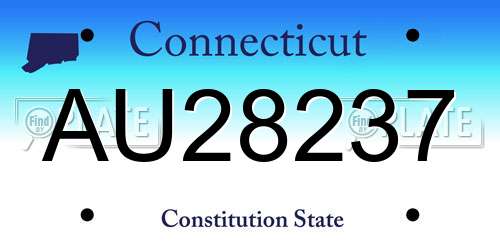 AU28237 Connecticut License Plate