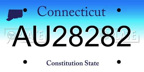 AU28282 Connecticut License Plate