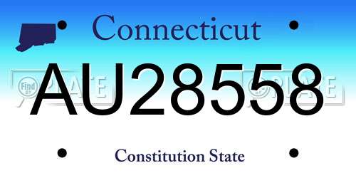 AU28558 Connecticut License Plate