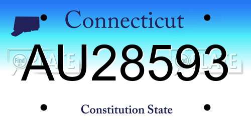AU28593 Connecticut License Plate