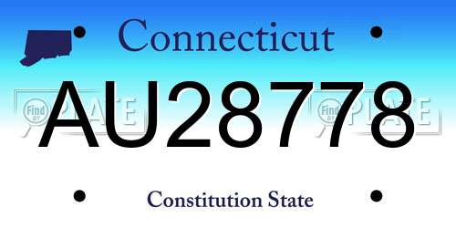 AU28778 Connecticut License Plate
