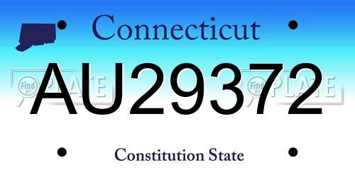 AU29372 Connecticut License Plate