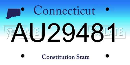 AU29481 Connecticut License Plate