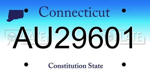 AU29601 Connecticut License Plate