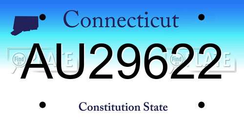 AU29622 Connecticut License Plate