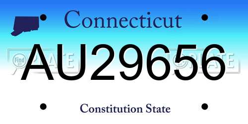 AU29656 Connecticut License Plate