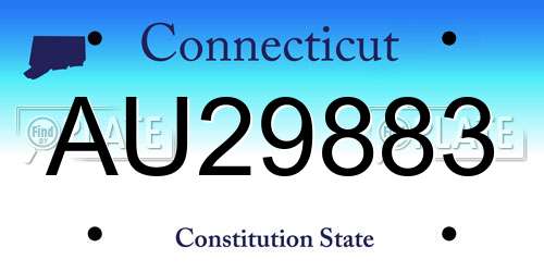 AU29883 Connecticut License Plate