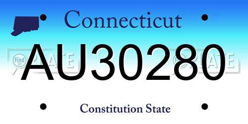 AU30280 Connecticut License Plate