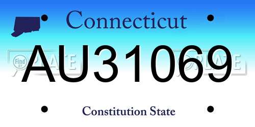 AU31069 Connecticut License Plate